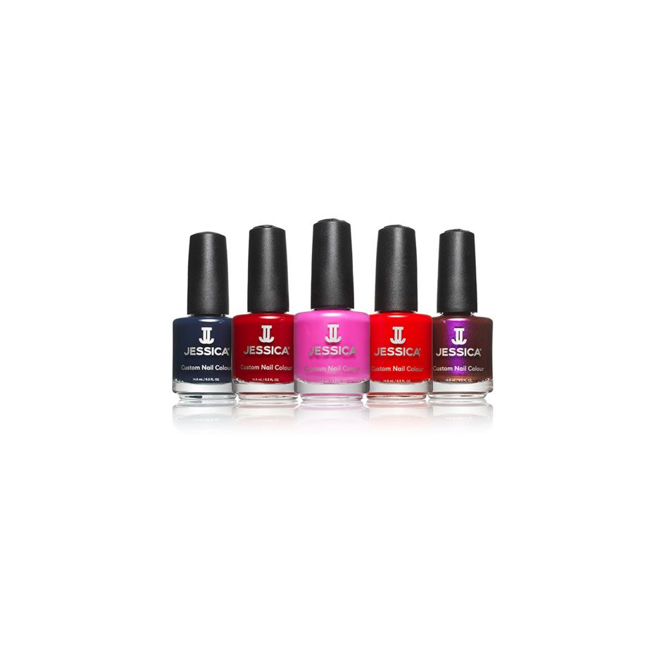 Custom Colour nail polishes lined up